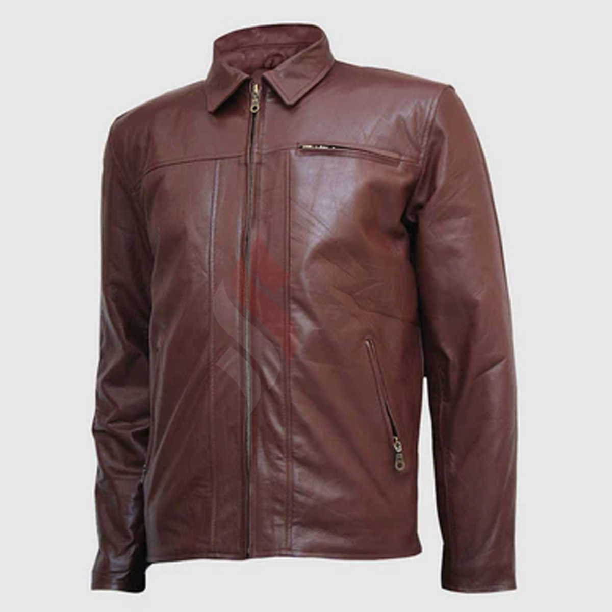 Super Unique Brown Leather Jacket Men's