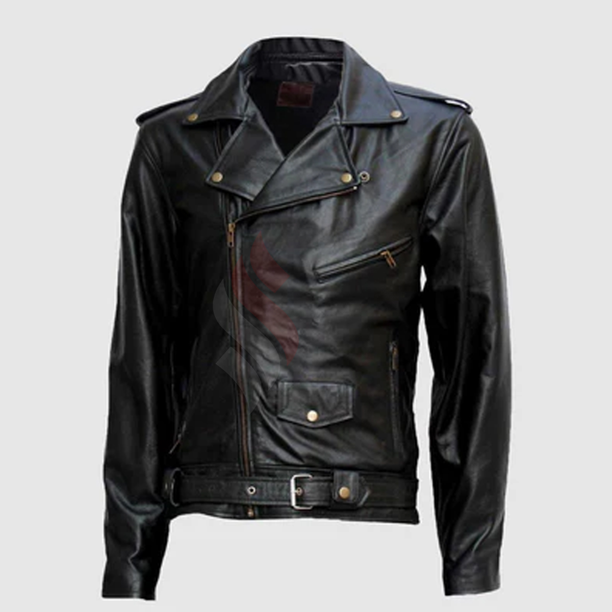  Black Leather Motorcycle Jacket